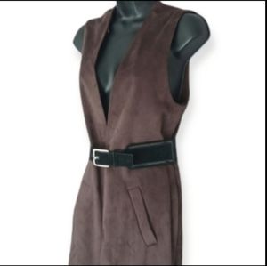 Zara Faux Suede Long Vest! Size S